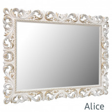 Зеркало в винтажном стиле настенное в раме  Alice Белое с золотом 